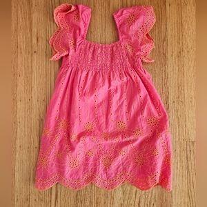 Zara Pink and Orange Eyelet Dress Size 6